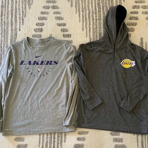 Nike and NBA Lakers Gray Basketball Apparel Set